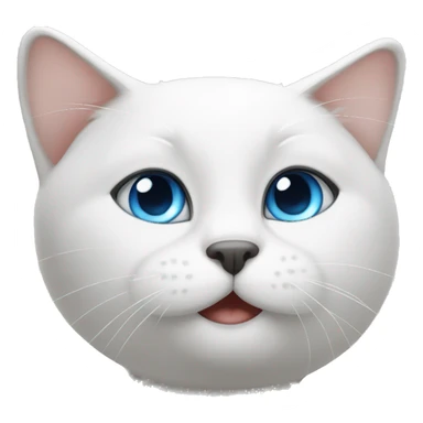 White cat with blue eyes black ears and black tail sticker