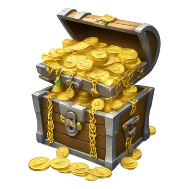 Treasure chest with many gold and money  sticker