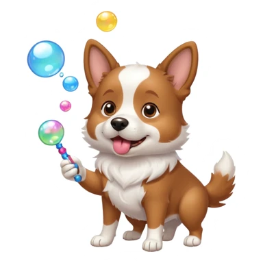 dog blowing bubbles sticker
