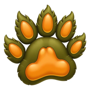 Khaki-green paw sticker