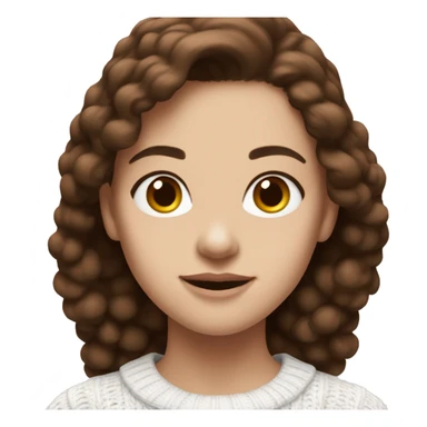 Girl with brown hair and white skin wearing a crimson and white sweater with the black crimson and white Harvard University logo on it  sticker