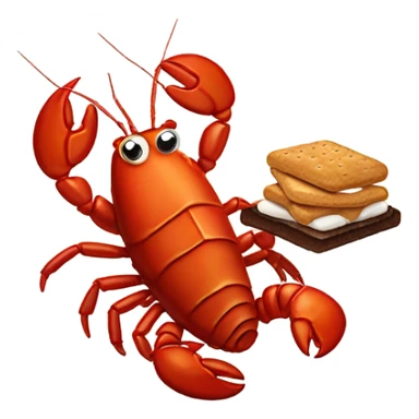 lobster holding smores sticker