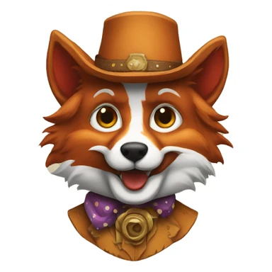 cowboy fox clown sticker