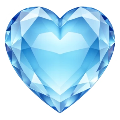 Crystals Pastel blue heart 3D  sticker