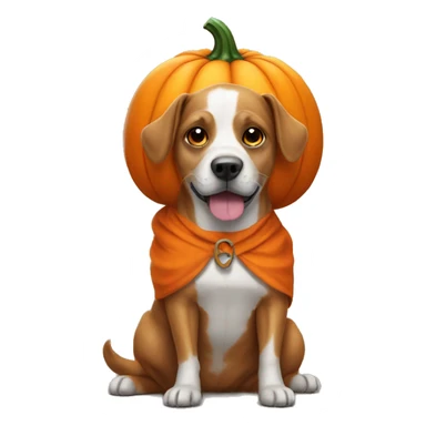 dog wearing a pumpkin costume  sticker