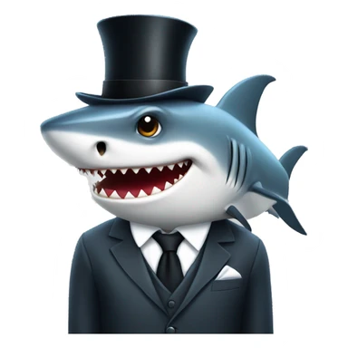 Shark with a suit and top hat sticker