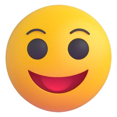 3D smiley emoji, round shape, lucky elephant, lucky face sticker