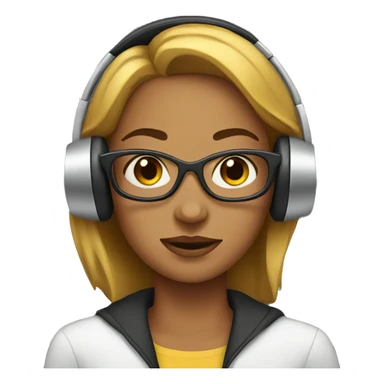 Woman in headphones sticker