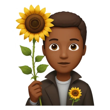 black man with sunflower, scepter sticker