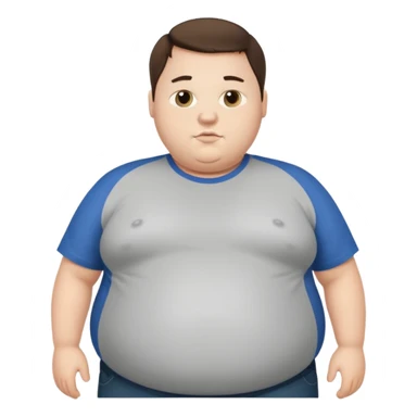 obese 20 year old brunette white male with large belly showing sticker