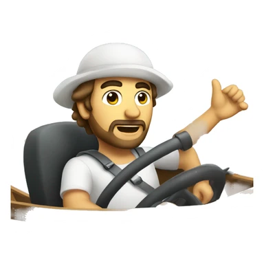 Italian guy driving a boat going to malta sticker