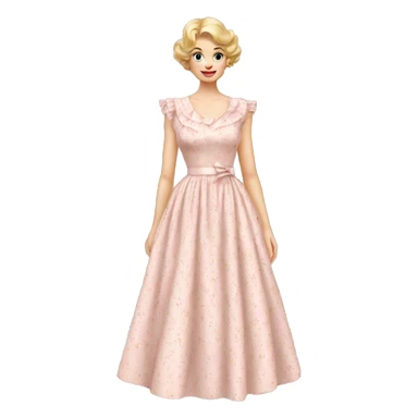 pale pink Vintage flowery dress sticker