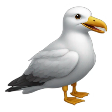 Une mouette posé sur un ours sticker