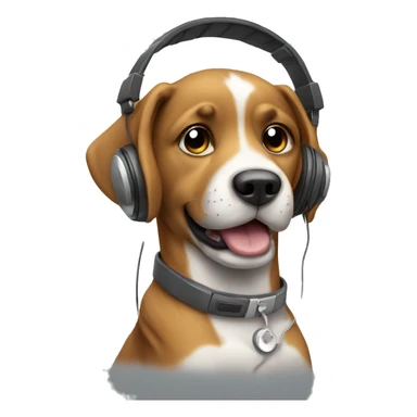 Dog with headphones sticker