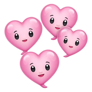 Thinking bubbles with pink hearts  sticker