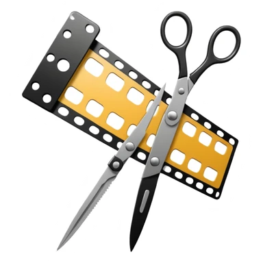film strip with scissors cutting it sticker