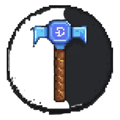 Discord-style moderator badge with hammer symbol sticker