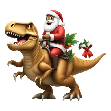 Santa Claus riding a T rex  sticker