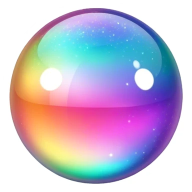  sparkly glittery iridescent colorful transparent ball sphere orb sticker