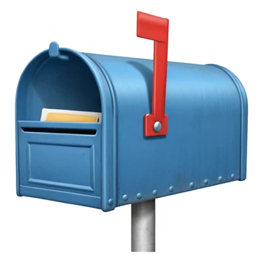 empty open blue mailbox sticker