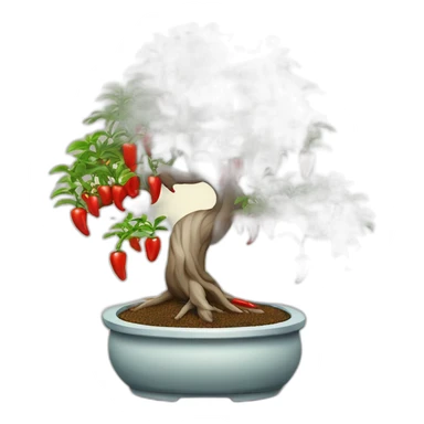 Bonsai tree with lots of chilli’s on it sticker