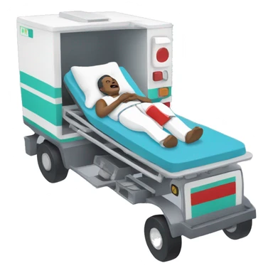 man laying in ambulance  sticker