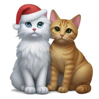 A Christmas tree ornament with a capabara and a cat with an angel  sticker