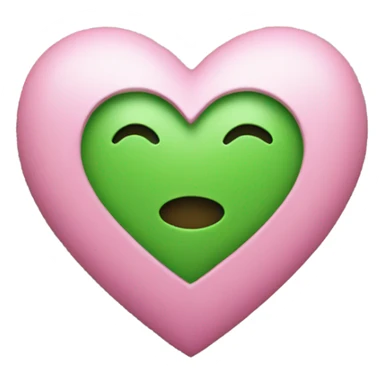 Half green and half pink heart sticker