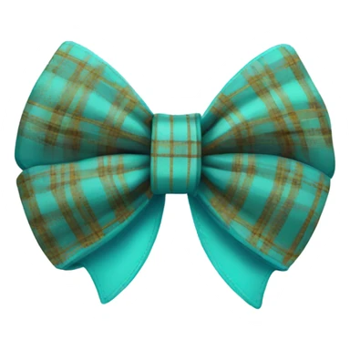 Turquoise plaid western bow sticker