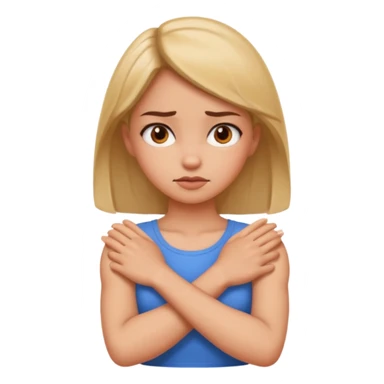 A girl mad with her arms crossed in her neck  sticker