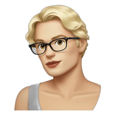 Henry Cavill kiss blond woman wearing glasses, with very short hair sticker