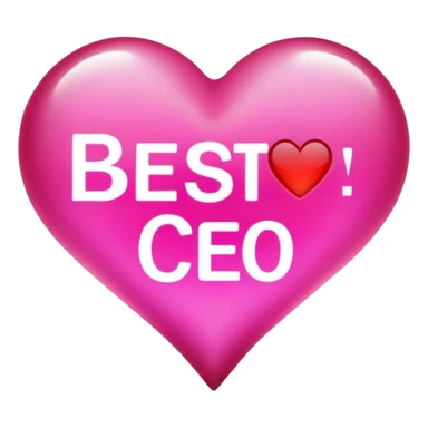 glowing matte transparent heart with text "Best CEO" sticker