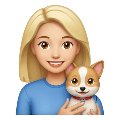 model with pet sticker