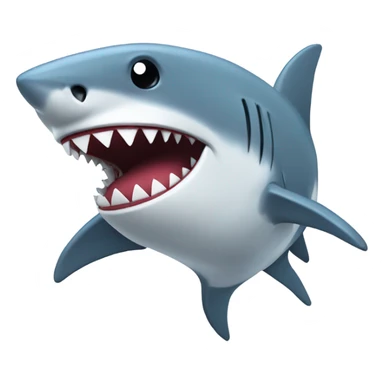 A shark holding a stitch plushie sticker