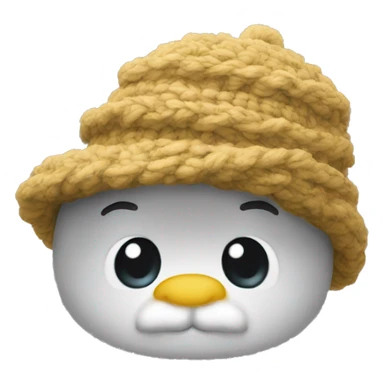 Calvo con gorro de lana gordo sticker