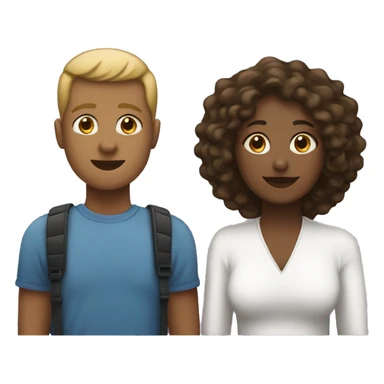 Trisal Couple of three people one black women, one white women and a white man sticker