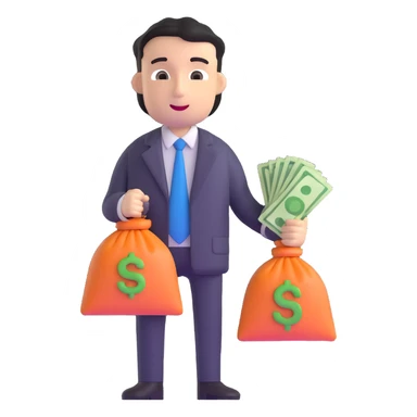 accountant with money bags sticker
