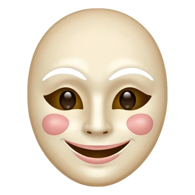 sad face who holds a happy mask sticker