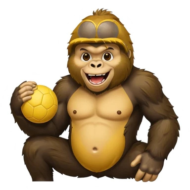 Gorilla with yellow kickball sticker