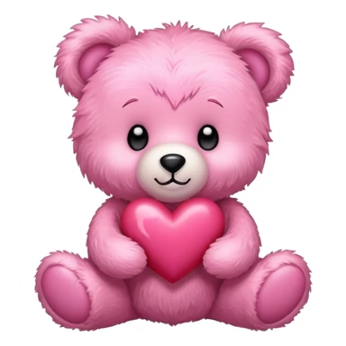 pink cute teddy bear sending hearts and love sticker