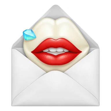 a beautiful loving kiss on it lipstick white opal envelope sticker