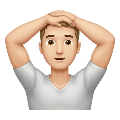 Man grabbing his neck with both hands sticker