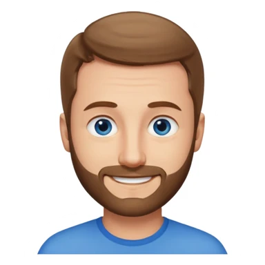 homme yeux bleus presque chauve mais encore avec des cheveux clairsemées et une barbe courte moins de chevaux et sourir sticker