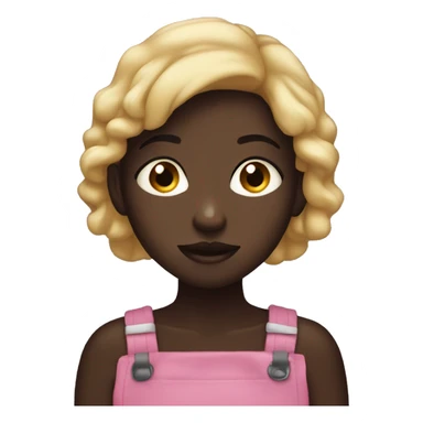 a really dark skinned girl who is stuffing her face with food sticker