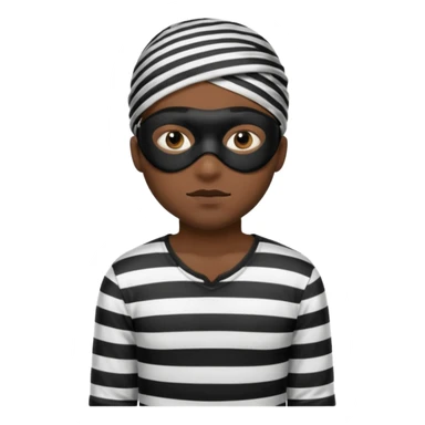 A theif robber emoji,Stripped shirt,eye mask, black head. sticker