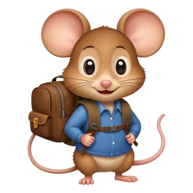Mouse with a backpack pixar style sticker
