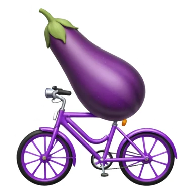 An eggplant on a bike sticker