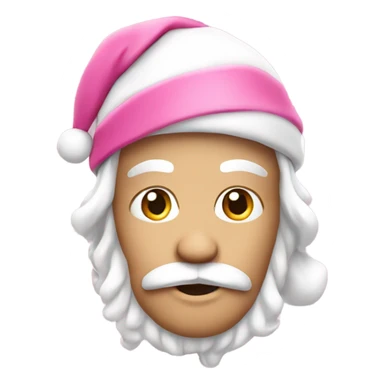 Pink Santa Claus head white  sticker