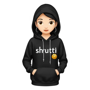 Hoodie with shruti written on it without any girl only hoodie sticker