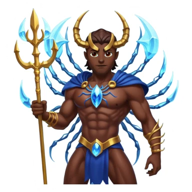 spider god with Poseidon trident sticker